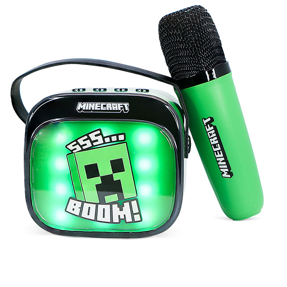OTL - Light Up Wireless Karaoke Speaker W/ Microphone - Minecraft OTL