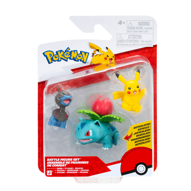 Pokémon - Battle Figure 3 Pack Pikachu, Ivysaur & Deino (PKW4561) Pokémon