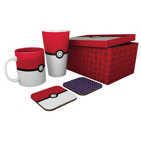 POKEMON Pack Glass + Mug + 2 Coasters - Pokéball - XXL Abysse