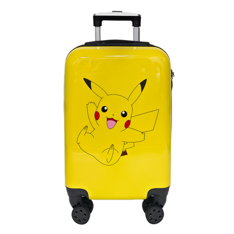 Gul Pokémon-trolleykuffert med Pikachu-motiv og teleskophåndtag