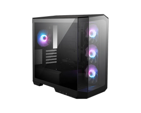 MSI MAG PANO M100R PZ – sort PC-kabinet – panoramakabinet med monterede ARGB-blæsere