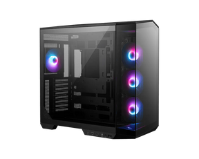 MSI MAG PANO 100R PZ – sort PC-kabinet – sort panoramakabinet med ARGB-blæsere