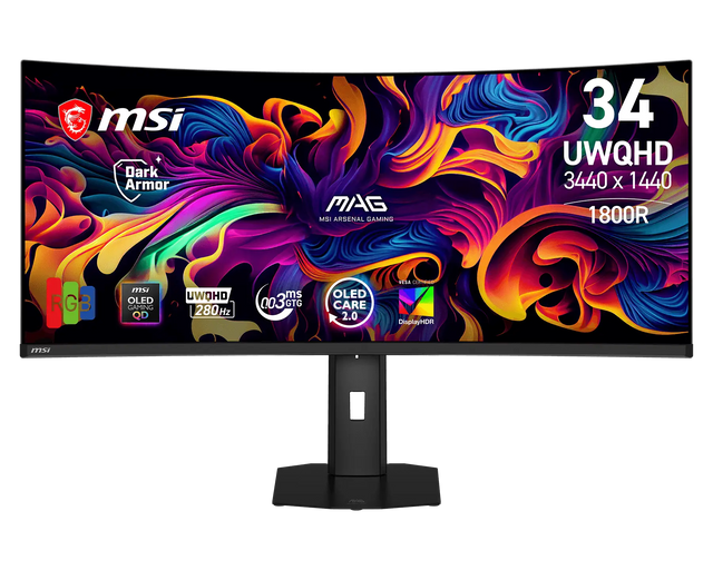 MSI MAG 341CQPDE QD-OLED X28 – buet skærm