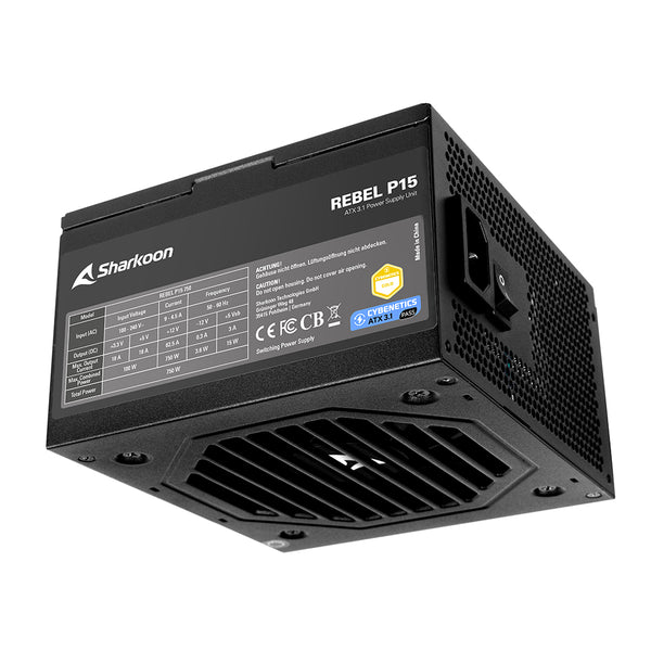 Sharkoon Rebel P15 750W strømforsyning – ATX 3.1, faste kabler