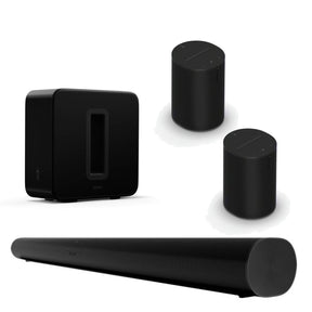 Sonos - 2x Era 100 Sub (Gen 3) & Arc - Bundle - Ultimate Home Audio System - Black Sonos
