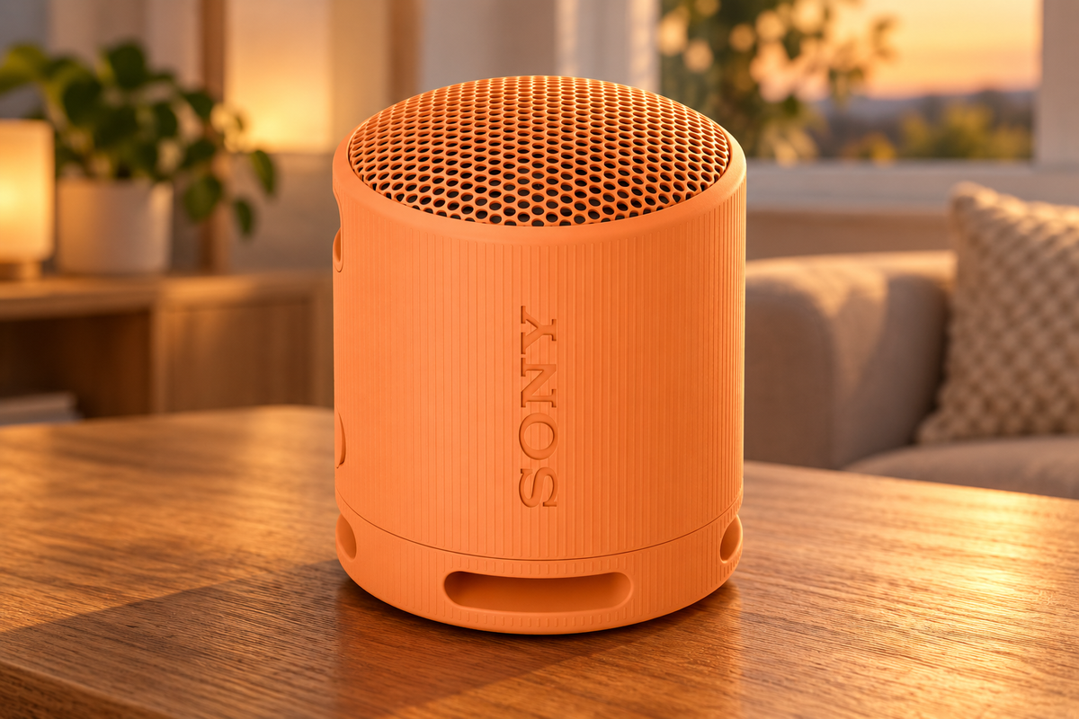 Sony SRS-XB100 – bærbar Bluetooth-højttaler – orange – stemningsbillede