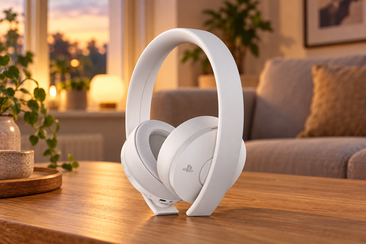 Sony Gold Wireless Headset – trådløst gaming-headset – hvid – stemningsbillede