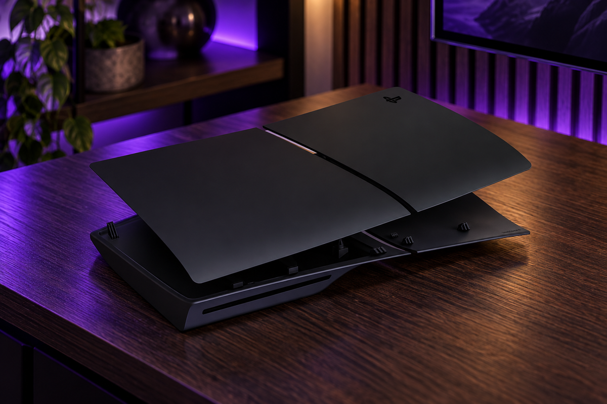 PS5 Standard SLIM Cover - Midnight Black – stemningsbillede
