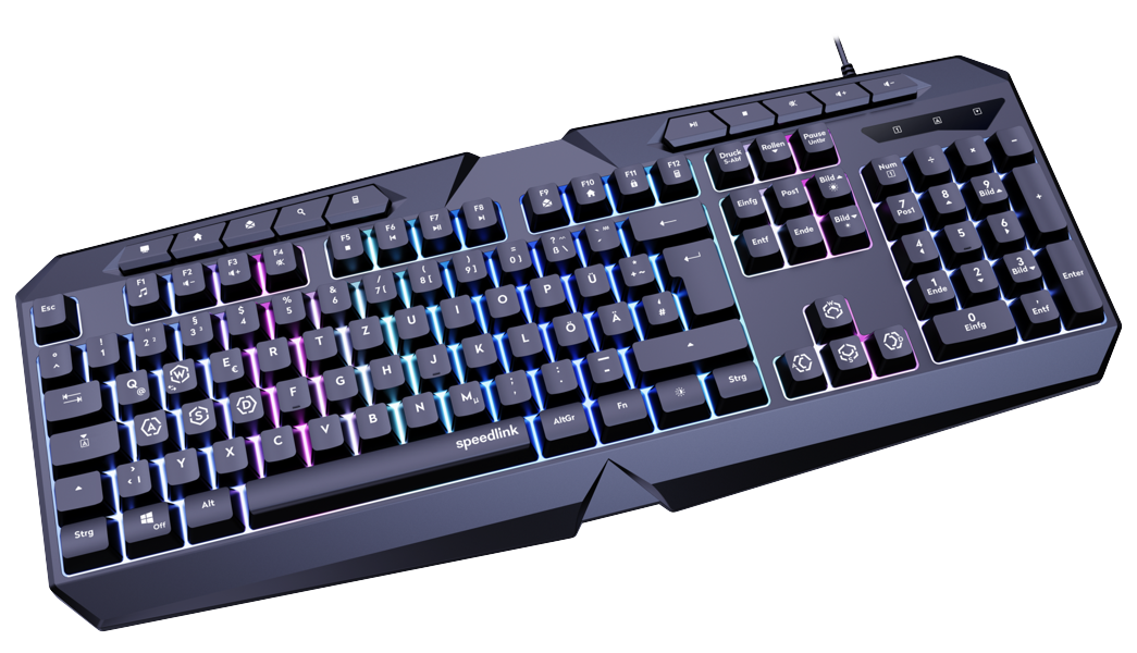 Speedlink - LUDICIUM RGB Rainbow Gaming Tastatur, sort - US Layout