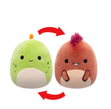 Squishmallows - 13 cm P20 Flip A Mallows - Seanster Velociraptor/Kelly Stegosaurus Squishmallows