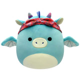 Squishmallows - 19 cm Plush P17 - Tatiana the Teal Dragon w Bandana Squishmallows