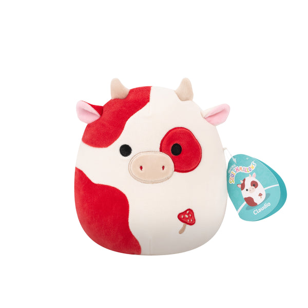 Squishmallows Claudio ko med svampbroderi bamse – 19 cm