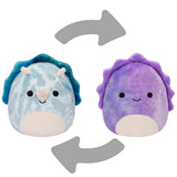 Squishmallows - Flip A Mallow 13 cm P17 - Delilah The Purple Dino/Jerome The Blue Dino Squishmallows