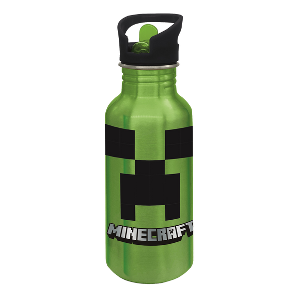 Stor – Minecraft Aluminium Drikkedunk med Sipper 545 ml