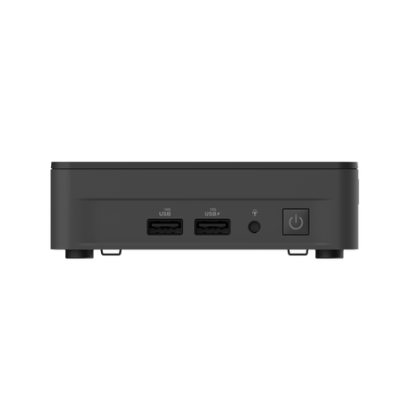 ASUS NUC 13 Pro Slim sort mini-PC med USB og headsetstik foran