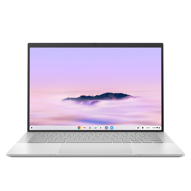 ASUS CX5403CMA-QM1160 i Fog Silver, åben computer set forfra