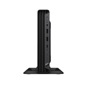 HP Elite Mini 800 G9 – Core i5-14500, 16 GB RAM, 512 GB SSD – mini-PC vist lodret i holder