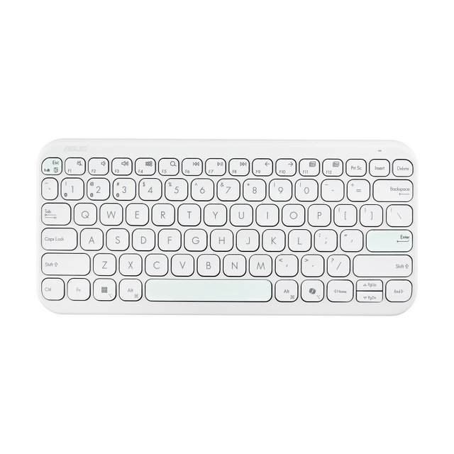 ASUS Marshmallow KW100 – Tysk – Hvid – tastatur set forfra