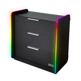 X-Rocker - ELECTRA 3-DRAWER CHEST - BLACK WITH BLACK LED Geekd