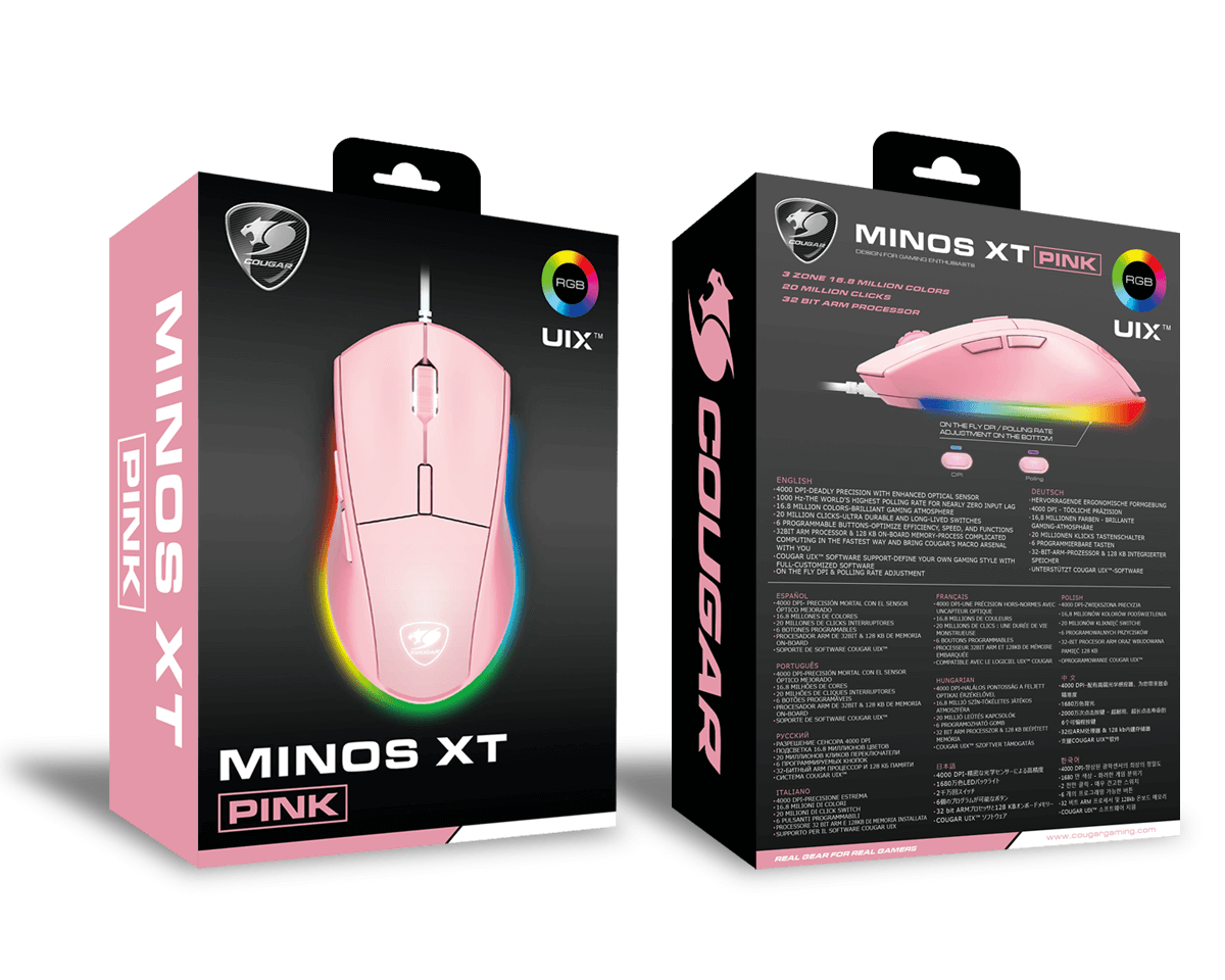 Cougar Mouse Minos XT Pink Gaming mus Cougar