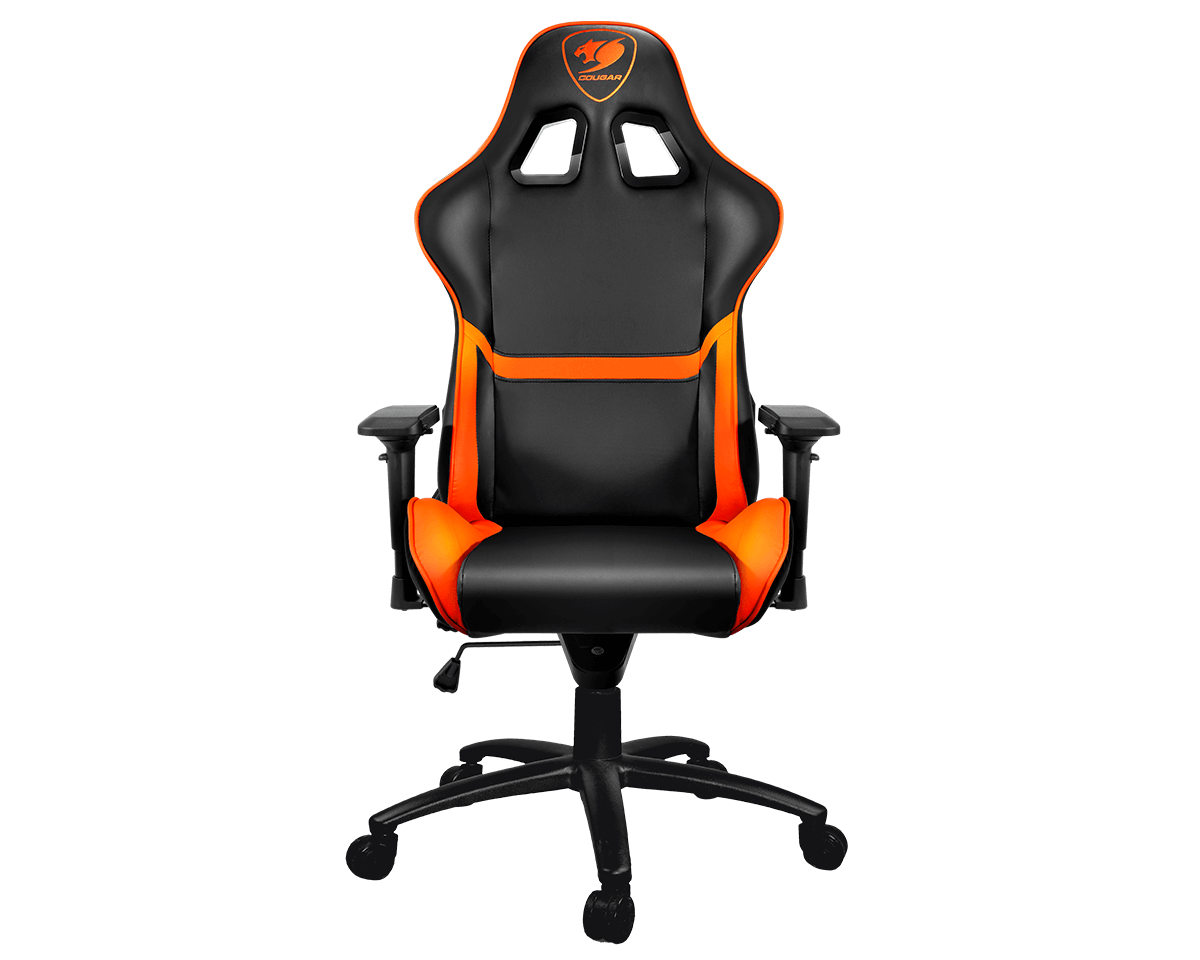 Cougar Armor Sort/Orange - Gamer stol - PU Læder - Op til 120 KG Cougar