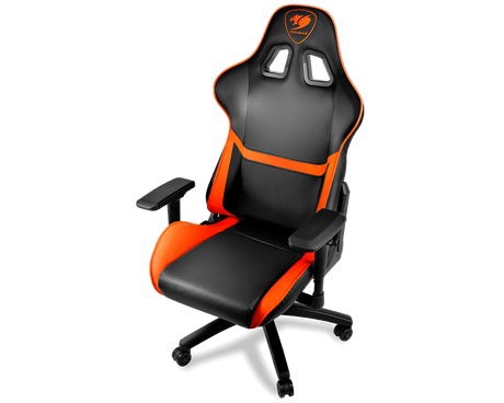 Cougar Armor Sort/Orange - Gamer stol - PU Læder - Op til 120 KG Cougar