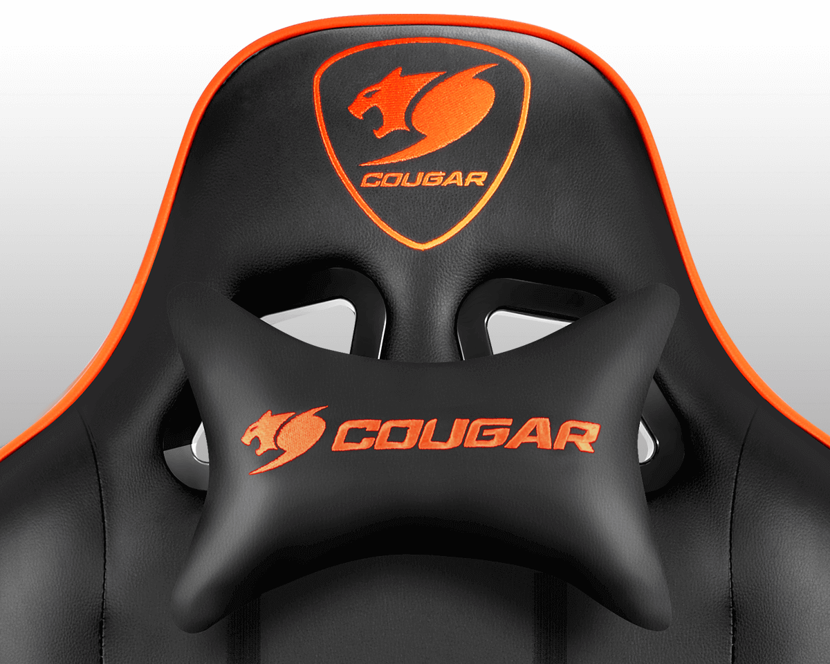 Cougar Armor Sort/Orange - Gamer stol - PU Læder - Op til 120 KG Cougar