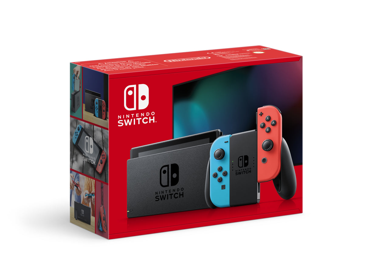 Nintendo Switch Console with Neon Red & Neon Blue Joy-Con (Upgraded Version)