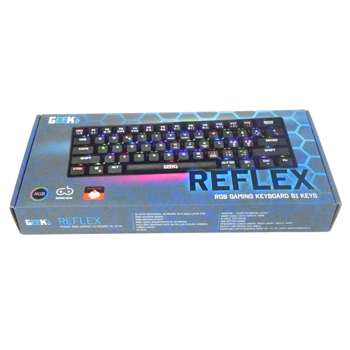 Geekd Reflex Rgb 60% tastatur 61 key Geekd