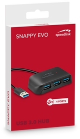 SpeedLink SNAPPY EVO USB Hub, 4-Port, USB 3.0, Passive, black