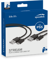 SpeedLink STREAM Play & Charge USB-C Cable Set for PS5, black