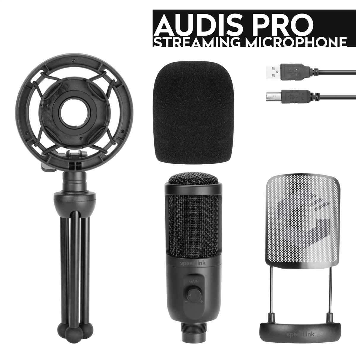 SpeedLink AUDIS PRO Streaming Microphone, black