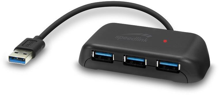 SpeedLink SNAPPY EVO USB Hub, 4-Port, USB 3.0, Active, black