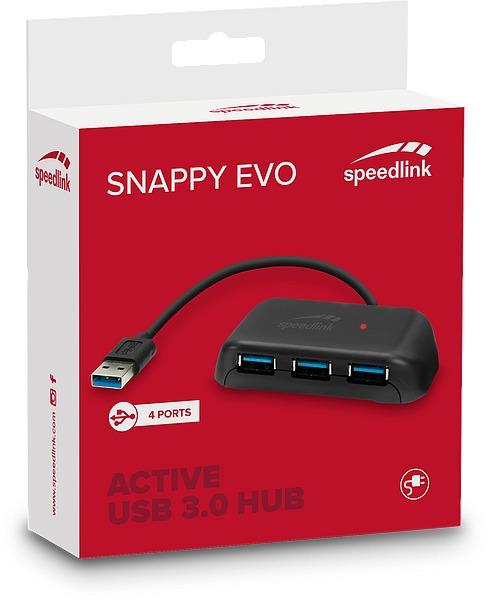 SpeedLink SNAPPY EVO USB Hub, 4-Port, USB 3.0, Active, black