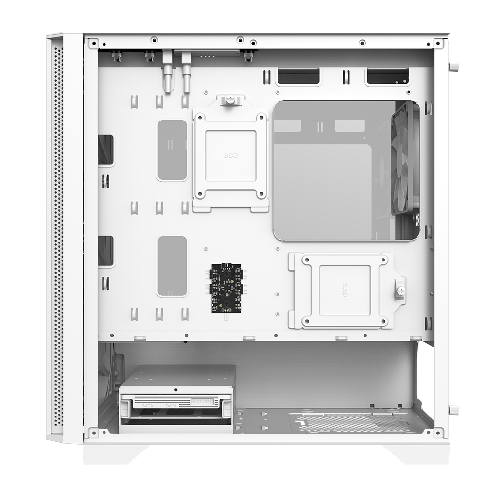 Montech Air 100 ARGB White  - Micro ATX, Tempered glass, 4x ARGB fans included