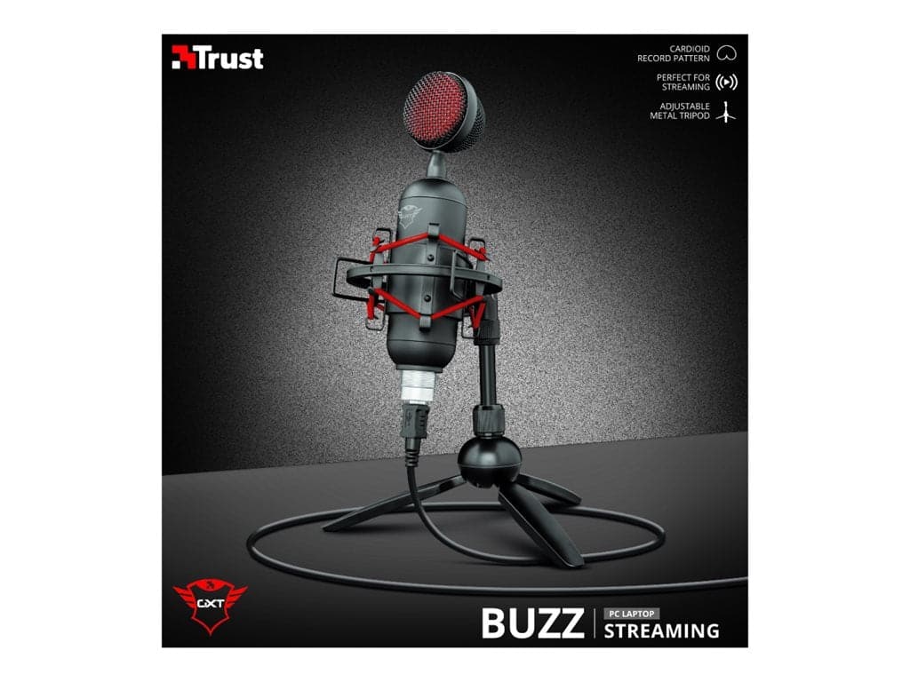 Trust Gaming GXT 244 Buzz Mikrofon Kabling Sort Rød Trust