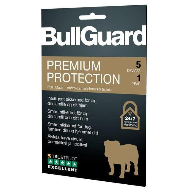 BullGuard AntiVirus Program - Premium Beskyttelse - 1År /5 Enheder Bullguard