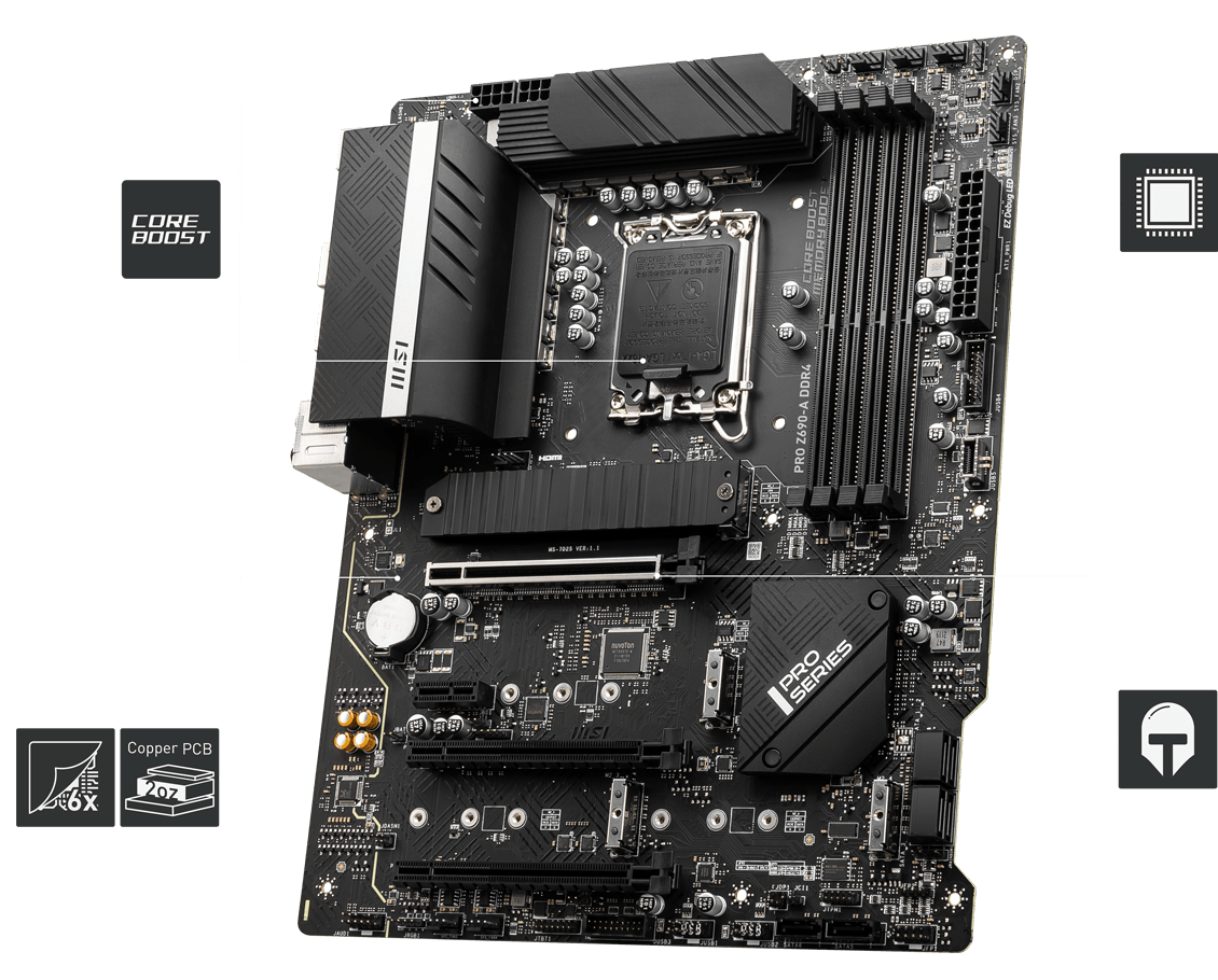 MSI PRO Z690-A DDR4 ATX LGA1700 Intel Z690 MSI