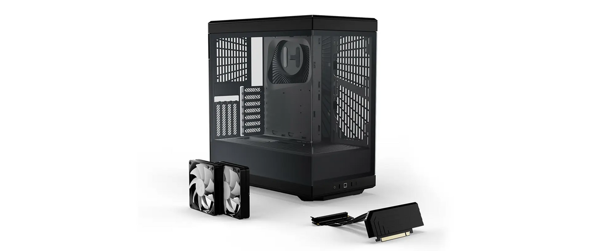 HYTE Y40 Black Miditower - Panoramic Glass Veil, included PCIe 4.0 riser cable, 2 included fans HYTE