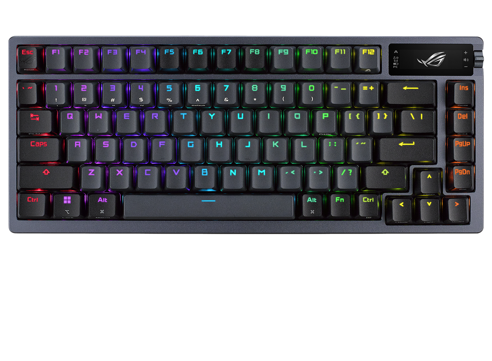 ASUS ROG AZOT 75% Trådlöst Gör-det-själv-anpassat RGB-speltangentbord, NX Red-brytare, OLED-skärm, PBT-tangenter