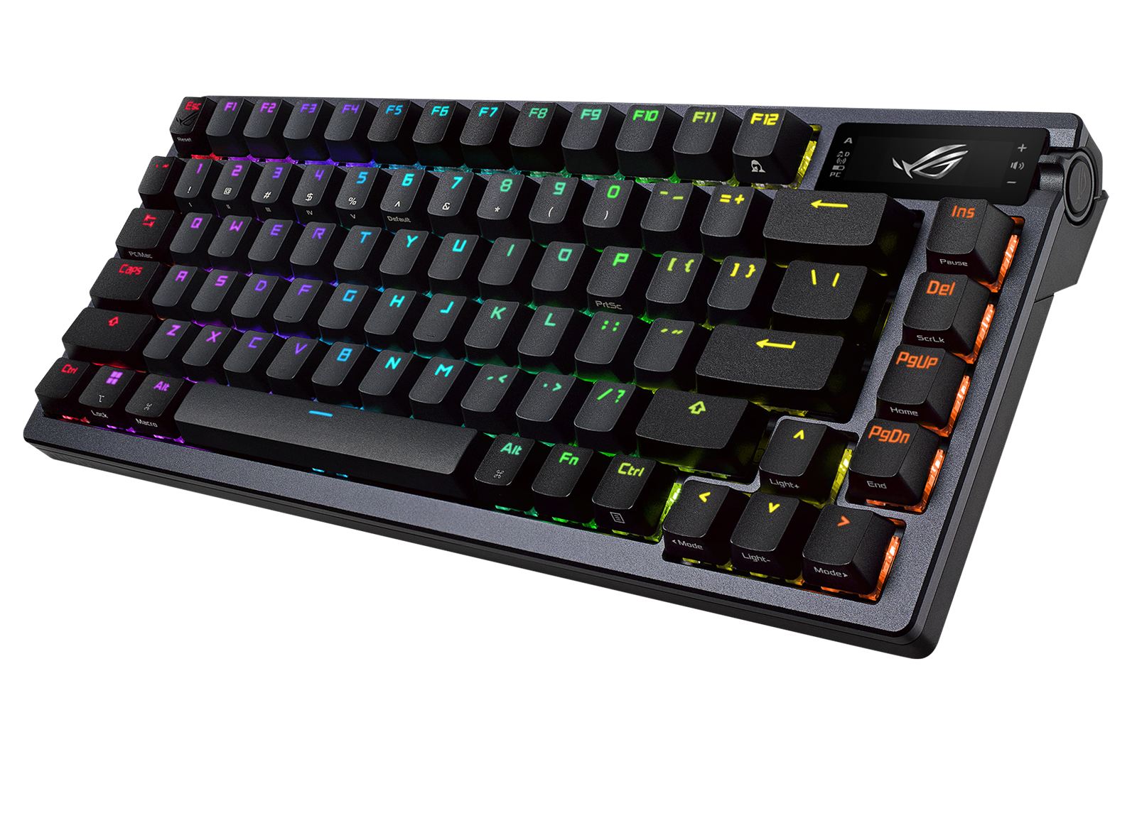 ASUS ROG AZOT 75% Trådlöst Gör-det-själv-anpassat RGB-speltangentbord, NX Red-brytare, OLED-skärm, PBT-tangenter