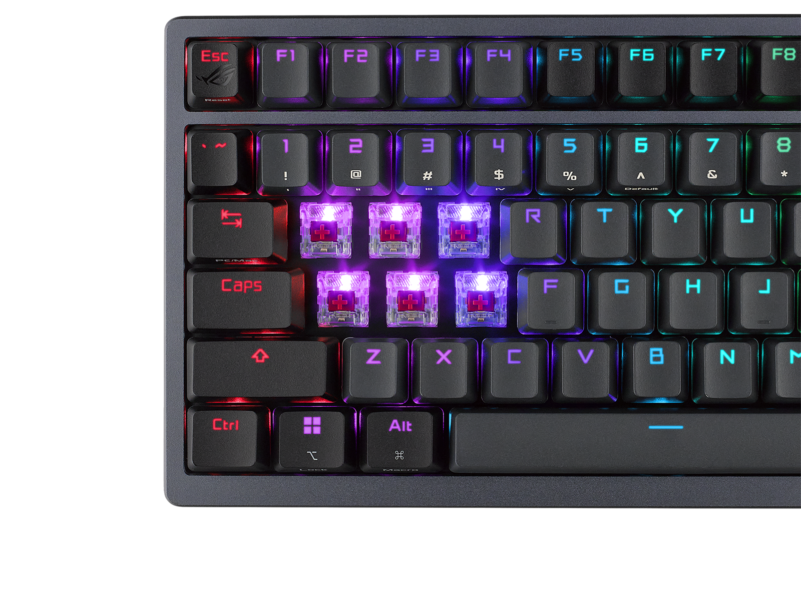 ASUS ROG AZOT 75% Trådlöst Gör-det-själv-anpassat RGB-speltangentbord, NX Red-brytare, OLED-skärm, PBT-tangenter