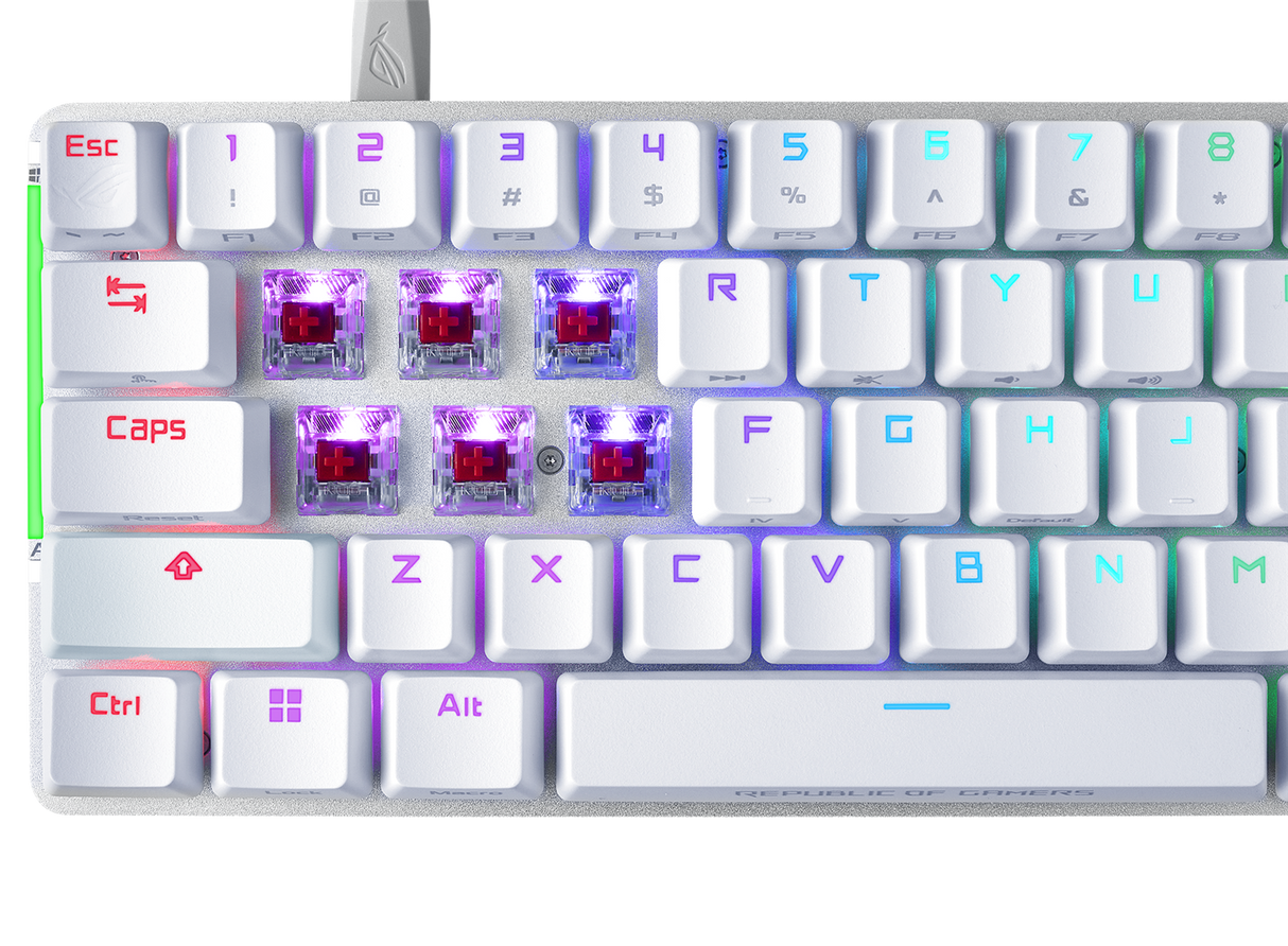 ASUS ROG FALCHION ACE 65% White RGB Compact USB-C Gaming NXRD Mechanical Keyboard PBT Keycaps