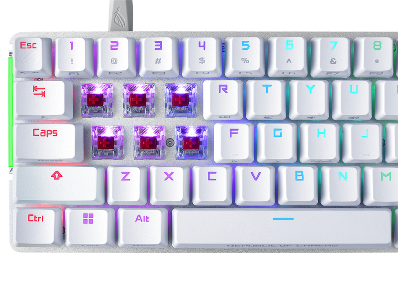 ASUS ROG FALCHION ACE 65% White RGB Compact USB-C Gaming NXRD Mechanical Keyboard PBT Keycaps
