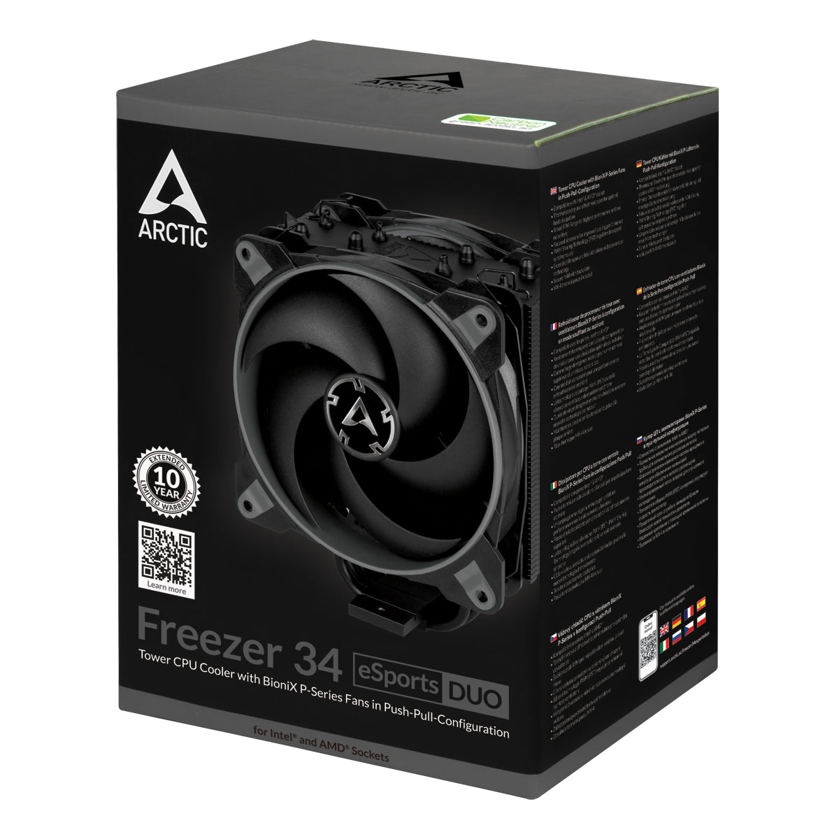 ARCTIC Freezer 34 eSports DUO Processor-køler 1-pack Sort Grå 120 mm