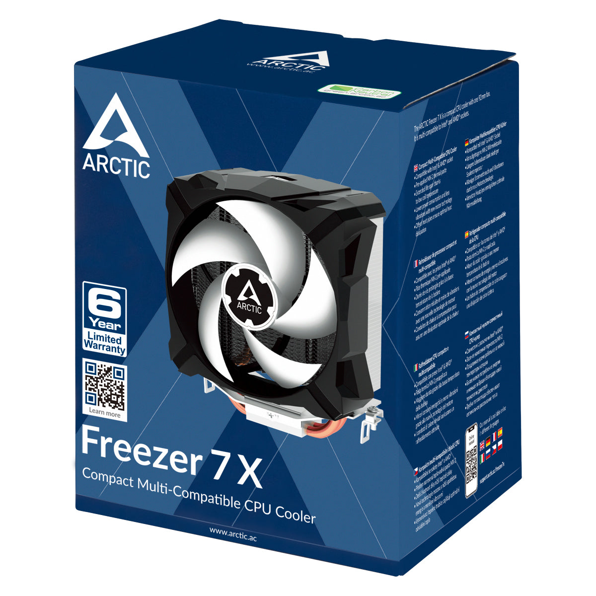 ARCTIC Freezer 7X Processor-køler 1-pack Sort Grå 92 mm