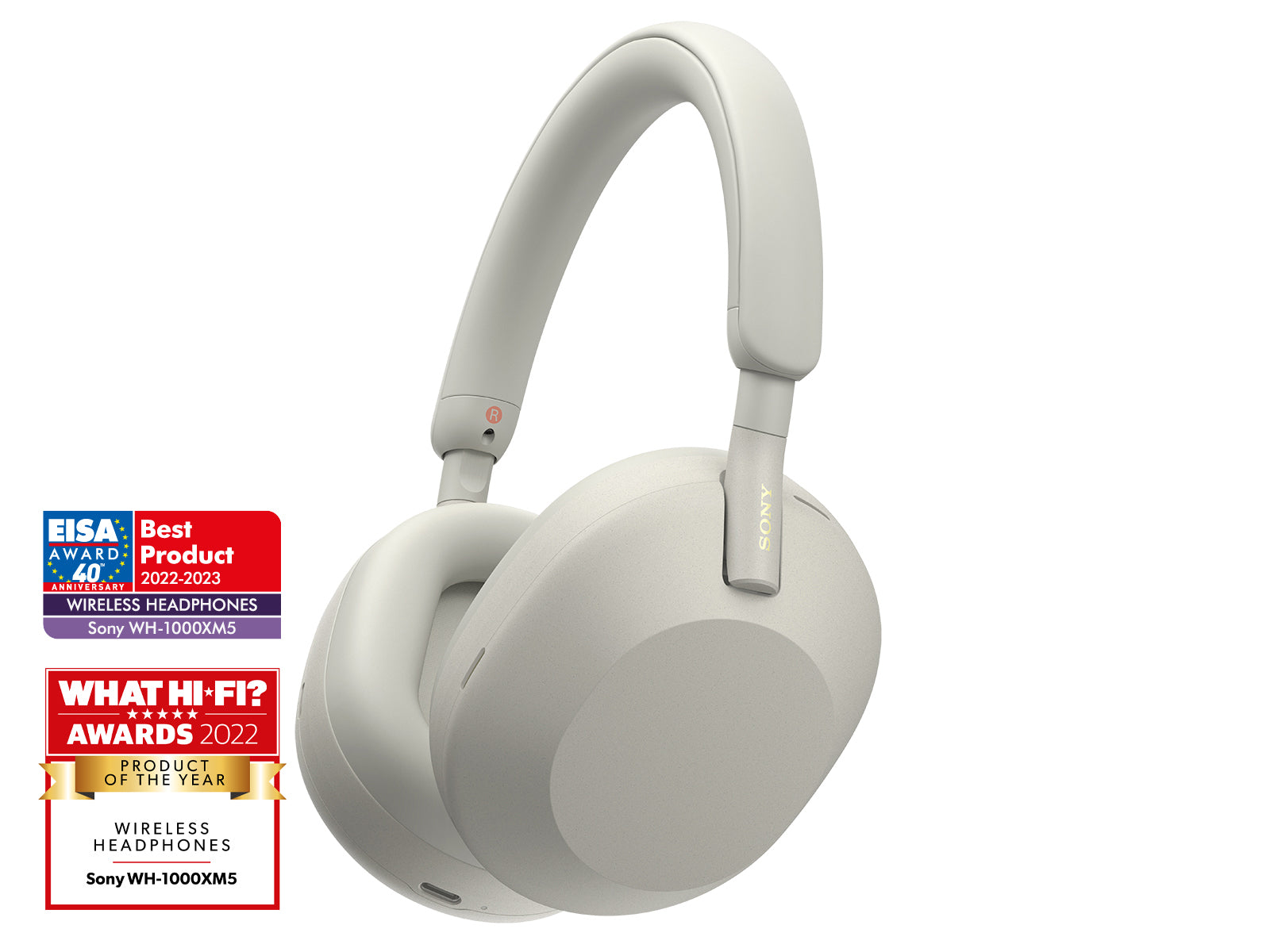 Sony WH-1000XM5 Trådlösa brusreducerande hörlurar Silver