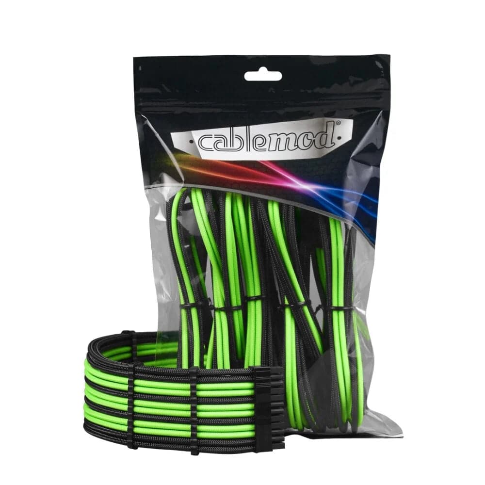 CableMod PRO ModMesh Cable Extension Kit - Sort/Lysegrøn CableMod