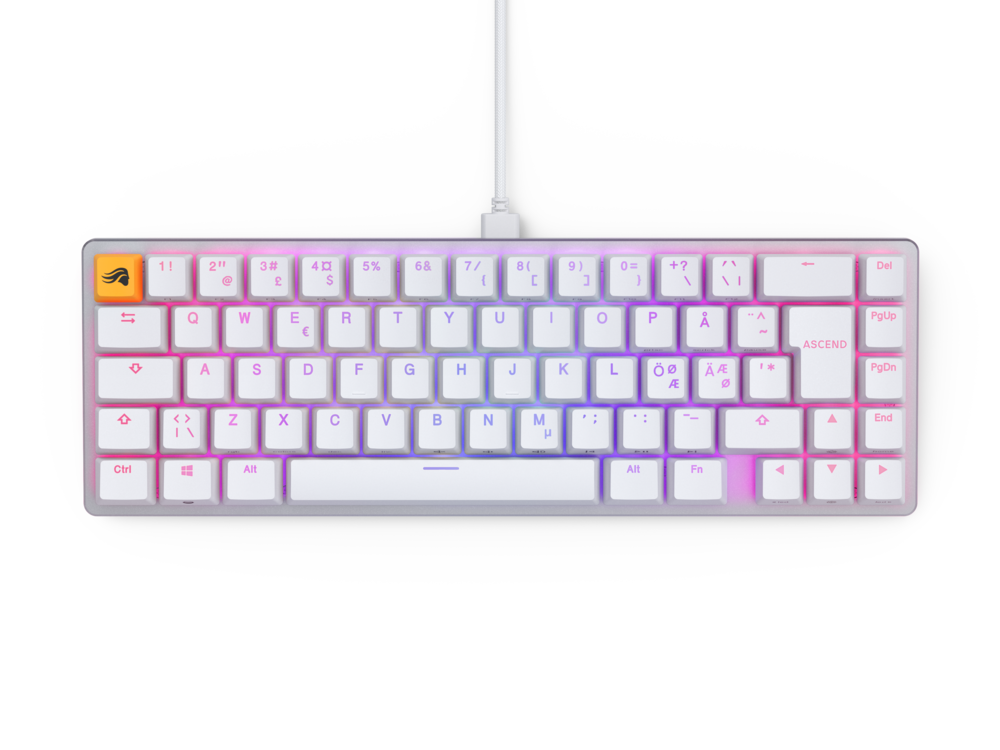 Glorious GMMK 2 Compact 65% - Fox switch, NO-Layout - Hvid Glorious