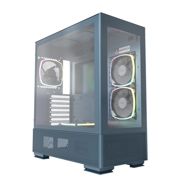 Montech Sky Two Blue - Midi-tower, E-ATX, 4x ARGB PWM-fläktar, ARGB PWM Fan Controller